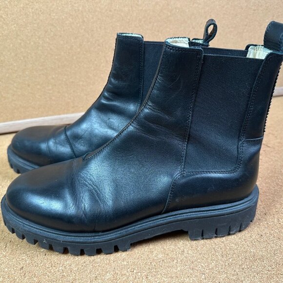 Beaumont Organic Milan Chelsea Boot in Black Italian Leather Size UK 7 / US 9 - Picture 3 of 7